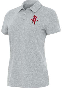 Antigua Houston Rockets Womens Grey Matter Short Sleeve Polo Shirt