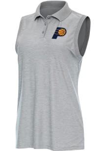 Antigua Indiana Pacers Womens Grey Recap Polo Shirt