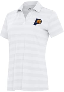 Antigua Indiana Pacers Womens White Tunnel Short Sleeve Polo Shirt