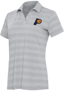 Antigua Indiana Pacers Womens Anthracite Tunnel Short Sleeve Polo Shirt