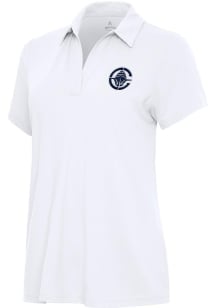 Antigua Los Angeles Clippers Womens White Era Short Sleeve Polo Shirt