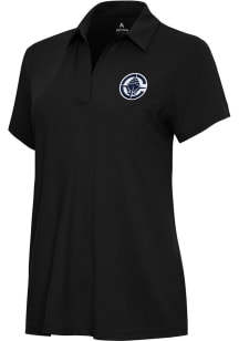 Antigua Los Angeles Clippers Womens Black Era Short Sleeve Polo Shirt