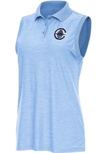 Antigua Los Angeles Clippers Womens Light Blue Recap Polo Shirt