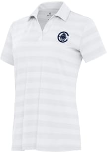 Antigua Los Angeles Clippers Womens White Tunnel Short Sleeve Polo Shirt