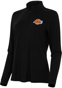 Antigua Los Angeles Lakers Womens Black Intent Qtr Zip