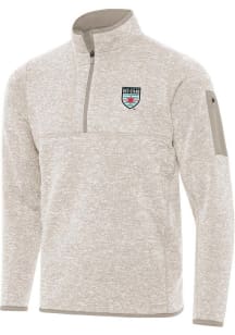 Antigua Chicago Stars FC Mens Oatmeal Fortune Long Sleeve Qtr Zip Fashion Pullover