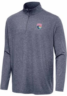 Antigua San Diego Wave FC Mens Navy Blue Hunk Long Sleeve Qtr Zip Pullover