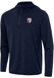 Antigua San Diego Wave FC Mens Navy Blue Tidy Long Sleeve Qtr Zip Pullover