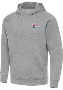 Antigua San Diego Wave FC Mens Grey Victory Long Sleeve Hoodie