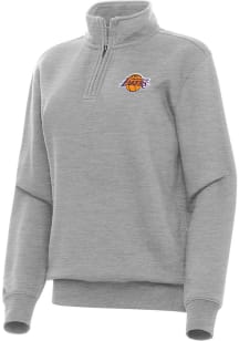 Antigua Los Angeles Lakers Womens Grey Victory Qtr Zip