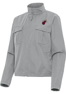 Antigua Miami Heat Womens Grey Alternate Even Par Light Weight Jacket
