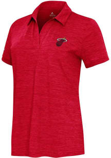 Antigua Miami Heat Womens Red Alternate Layout Short Sleeve Polo Shirt