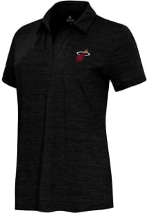 Antigua Miami Heat Womens Black Alternate Layout Short Sleeve Polo Shirt