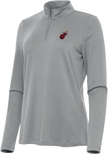 Antigua Miami Heat Womens Grey Alternate Reprocess Recycled Qtr Zip
