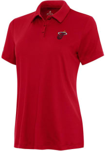 Antigua Miami Heat Womens Red Alternate Reprocess Recycled Short Sleeve Polo Shirt