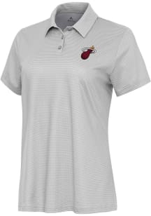 Antigua Miami Heat Womens White Alternate Rings Short Sleeve Polo Shirt