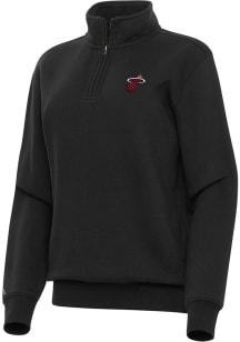 Antigua Miami Heat Womens Black Alternate Victory Qtr Zip
