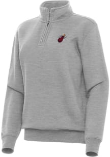 Antigua Miami Heat Womens Grey Alternate Victory Qtr Zip