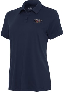 Antigua New Orleans Pelicans Womens Navy Blue Reprocess Recycled Short Sleeve Polo Shirt