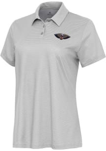 Antigua New Orleans Pelicans Womens White Rings Short Sleeve Polo Shirt