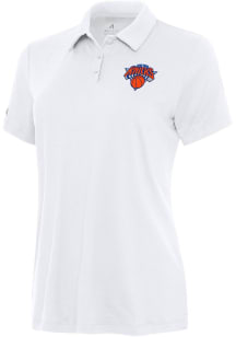 Antigua New York Knicks Womens White Reprocess Recycled Short Sleeve Polo Shirt