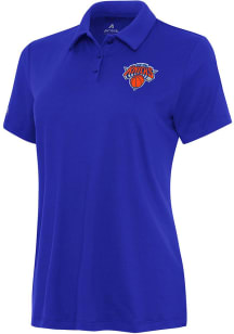 Antigua New York Knicks Womens Blue Reprocess Recycled Short Sleeve Polo Shirt