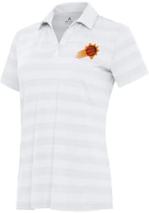 Antigua Phoenix Suns Womens White Tunnel Short Sleeve Polo Shirt