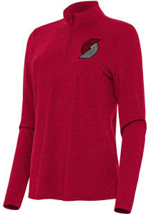 Antigua Portland Trail Blazers Womens Red Bright Qtr Zip