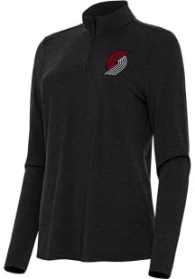 Antigua Portland Trail Blazers Womens Black Bright Qtr Zip