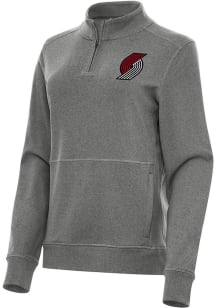Antigua Portland Trail Blazers Womens Black Crush Qtr Zip