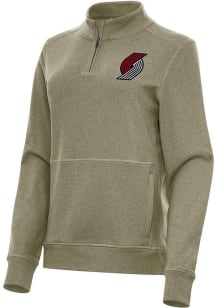 Antigua Portland Trail Blazers Womens Olive Crush Qtr Zip
