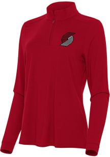 Antigua Portland Trail Blazers Womens Red Intent Qtr Zip
