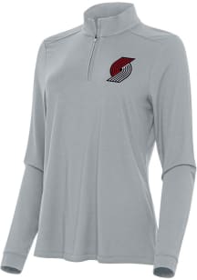 Antigua Portland Trail Blazers Womens Grey Intent Qtr Zip