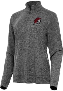 Antigua Portland Trail Blazers Womens Black Mentor Qtr Zip Pullover