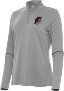 Antigua Portland Trail Blazers Womens Grey Reprocess Recycled Qtr Zip