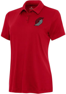 Antigua Portland Trail Blazers Womens Red Reprocess Recycled Short Sleeve Polo Shirt