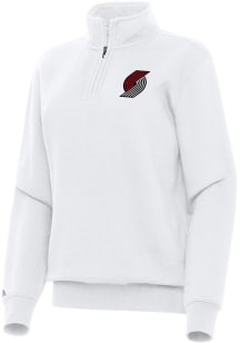 Antigua Portland Trail Blazers Womens White Victory Qtr Zip