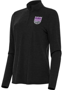 Antigua Sacramento Kings Womens Black Bright Qtr Zip