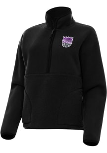 Antigua Sacramento Kings Womens Black Figure Qtr Zip