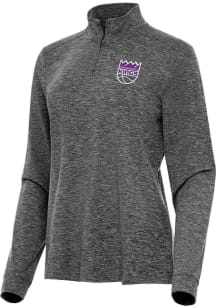 Antigua Sacramento Kings Womens Black Mentor Qtr Zip Pullover