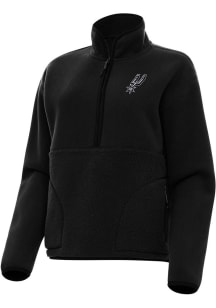 Antigua San Antonio Spurs Womens Black Figure Qtr Zip