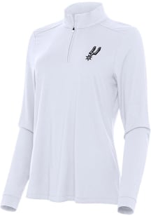 Antigua San Antonio Spurs Womens White Intent Qtr Zip