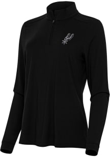 Antigua San Antonio Spurs Womens Black Intent Qtr Zip