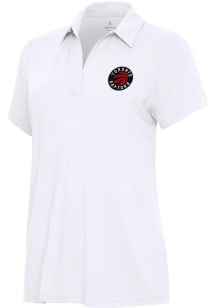 Antigua Toronto Raptors Womens White Era Short Sleeve Polo Shirt