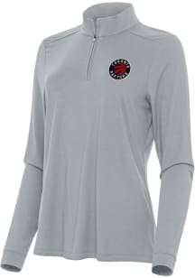 Antigua Toronto Raptors Womens Grey Intent Qtr Zip