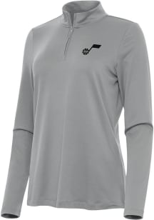 Antigua Utah Jazz Womens Grey Reprocess Recycled Qtr Zip