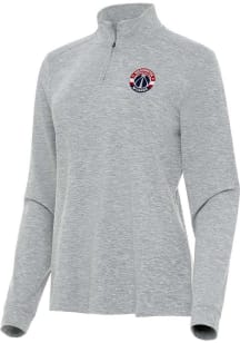 Antigua Washington Wizards Womens Grey Mentor Qtr Zip Pullover
