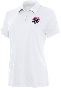 Antigua Washington Wizards Womens White Reprocess Recycled Short Sleeve Polo Shirt