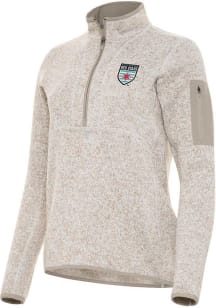 Antigua Chicago Stars FC Womens Oatmeal Fortune Qtr Zip