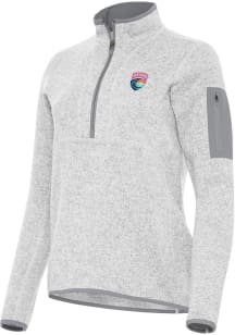 Antigua San Diego Wave FC Womens Grey Fortune Qtr Zip